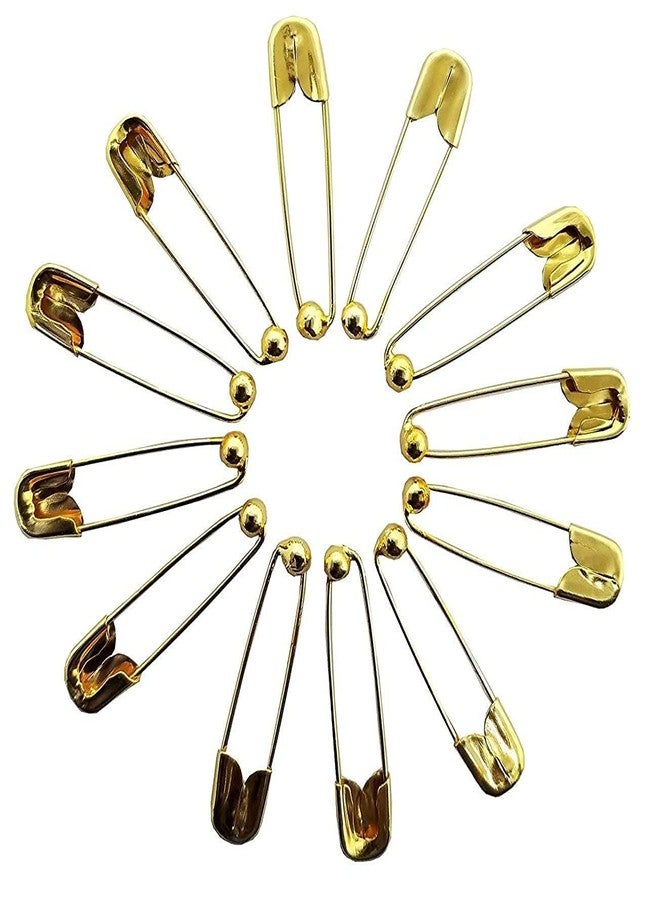 VO design CHEM-AB ENTEREPIRSE Small Gold and Silver Plated Safety Pins for Saree Nappy Pin Lock pin for Blanket Sweater Perfect for Clothes Craft Sewing Pinning Hijab pin for Women and Girls (Gold, 24) - Image 2